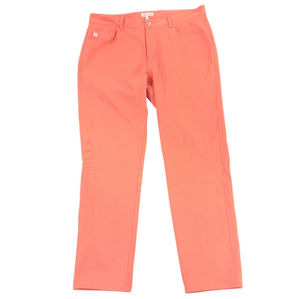 Peter Millar Crown Sport EB66 Performance Golf Pants Coral Pink Salmon 37x30